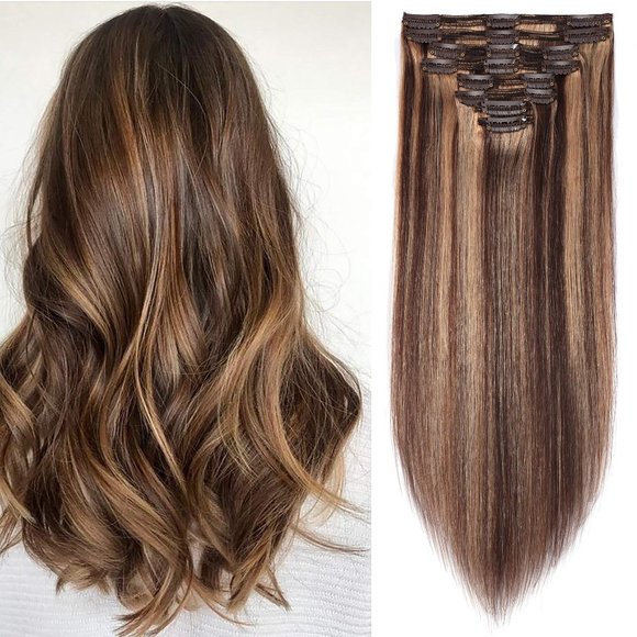 (2 Packs) 20" inch 100% Human Hair Extensions 4/27 - Picture 1 of 8